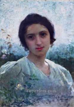 チャールズ・アマブル・レノア Painting - ウジェニー・ルケージのリアルな少女のポートレート シャルル・アマブル・ルノワール
